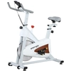Image de SPORTNOW Vélo d'appartement silencieux avec selle et résistance réglables, moniteur LCD, support de tablette, blanc