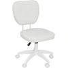 Image de Vinsetto Chaise de bureau sans accoudoirs, fauteuil de bureau, hauteur réglable, pivotant 360°, 46 x 59 x 82-92 cm, blanc