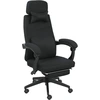 Image de Vinsetto Fauteuil de bureau chaise de bureau grand confort dossier réglable repose-pied roulettes 360° lin 62 x 68 x 127 cm noir