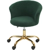 Image de Vinsetto Chaise de bureau, fauteuil de bureau ergonomique réglable en hauteur, siège pivotante, piètement en acier, vert