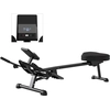 Image de SPORTNOW Rameur hydraulique à 12 niveaux avec écran LCD, pour l'entraînement cardio à domicile, charge max. 130 kg, noir