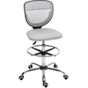 Image de Vinsetto Fauteuil de bureau ergonomique, régalable, bureau, confort bureau en acier, tissu, polyester gris incl. avec repose-pieds Aosom France
