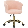 Image de Vinsetto Chaise de bureau, fauteuil de bureau ergonomique réglable en hauteur, siège pivotante, piètement en acier, rose