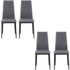 Image de HOMCOM Lot de 4 chaises de salle à manger chaises de cuisine avec dossier haut pieds en métal et tissu en lin 41x50x97cm gris