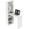 Image de HOMCOM Bureau d'ordinateur pliable avec bibliothèque, poste de travail, tableau blanc et étagère réglable, 98x51x153cm, blanc