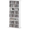 Image de HOMCOM Rangements pour CD et DVD avec 8 compartiments et 6 étagères réglables, capacité max. 360 CD/185 DVD et Blu-ray, blanc