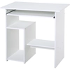 Image de HOMCOM Bureau d'ordinateur, bureau avec rangement, plateau pour clavier et support de moniteur, 80 x 45 x 75 cm, blanc