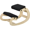 Image de HOMCOM Siège assis genoux ergonomique, régalable, siège genoux, posture correcte en bois, polyester noir incl. avec repose-pieds Aosom France