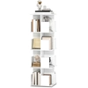 Image de HOMCOM Bibliothèque rotative à 4 niveaux, étagère rangement avec 16 compartiments, 39 x 39 x 128,3 cm, blanc