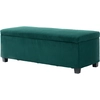 Image de HOMCOM Banc de rangement bout de lit en velours côtelé avec couvercle, pour salon, chambre, entrée, 112 x 42 x 40 cm, vert