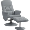 Image de HOMCOM Fauteuil relax avec repose-pied fauteuil de relaxation relaxant pivotant 360° et dossier inclinable, 76x81x101cm, gris