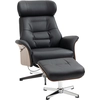 Image de HOMCOM Fauteuil relax avec repose-pied, fauteuil de relaxation avec dossier inclinable, têtière réglable, 80x84x108cm, noir