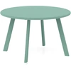 Image de Outsunny Petite table basse ronde, table d'appoint avec patins antidérapants, cadre en métal, pour jardin, Ø 70 x 42 cm, vert