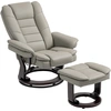 Image de HOMCOM Fauteuil relax inclinable 135° grand confort pivotant 360° avec repose-pieds revêtement synthétique marron