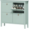 Image de HOMCOM Meuble à chaussures 20 paires, armoire à chaussures avec 4 tiroirs rabattables, étagères amovibles et réglables, vert