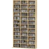Image de HOMCOM Rangements pour CD et DVD, bibliothèque étagère rangement 1116 CD/528 DVD, 36 compartiments et étagères réglables, chêne