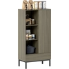 Image de HOMCOM Buffet meuble de rangement avec placard à portes, tiroir, 3 compartiments ouverts et étagères réglables, marron