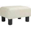 Image de HOMCOM Pouf repose-pied tabouret bas en tissu de lin capacité de charge 110 Kg 40 x 30 x 24 cm beige