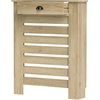 Image de HOMCOM Couvercle de radiateur cache radiateur grille à lattes horizontales avec 2 tiroirs en bois 78l x 19P x 95,5H cm chêne