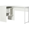 Image de HOMCOM Bureau d'angle, bureau informatique avec 2 tiroirs et 3 compartiments ouverts, 120 x 60 x 74 cm, blanc