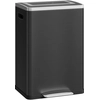 Image de HOMCOM Poubelle de cuisine 2 compartiments de 2 x 20L, poubelle avec pédale, couvercle à fermeture douce 40 x 34,8 x 59 cm noir
