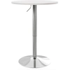 Image de HOMCOM Table de bar ronde table haute cuisine réglable en hauteur 69-91 cm plateau pivotante à 360° blanc et argenté
