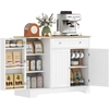 Image de HOMCOM Buffet cuisine, meuble de rangement avec 3 portes, tiroir, étagères de porte et étagère réglable, 105x40x83cm, blanc