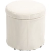 Image de HOMCOM Pouf rangement 32 L pouf salon en velours côtelé avec couvercle charge max. 120 kg, pour couloir, chambre, salon, beige