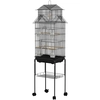 Image de PawHut Cage à oiseaux design maison mangeoires perchoirs portes plateau excrément amovible poignée transport 50,5x41x163cm noir