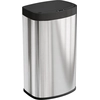 Image de HOMCOM Poubelle cuisine automatique 55L en acier inoxydable, poubelle à couvercle à fermeture en douceur, 38x28,5x69cm, argent