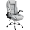 Image de HOMCOM Fauteuil de bureau, chaise bureau ergonomique, hauteur réglable, accoudoirs relevables, 70 x 70 x 114-122 cm, gris