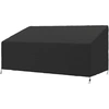 Image de Outsunny Housse de canapé exterieur imperméable 3 places, housse de banc de jardin 600D tissu oxford, 218 x 111 x 63/101 cm, noir