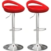 Image de HOMCOM Lot de 2 tabourets de bar chaises de bar hauteur réglable dossier et repose-pieds pivotant à 360° 46x41x76-96cm rouge