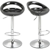Image de HOMCOM Lot de 2 tabourets de bar chaises de bar hauteur réglable dossier et repose-pieds pivotant à 360° 46x41x76-96cm noir