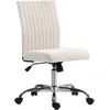 Image de HOMCOM Chaise de bureau sans accoudoirs, fauteuil de bureau, hauteur réglable et pivotant 360°, 43 x 56 x 78-88 cm, crème
