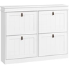 Image de HOMCOM Meuble à chaussures 20 paires, armoire à chaussures, 4 tiroirs rabattables, étagères réglables, 105x24x82,5cm, blanc