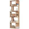 Image de HOMCOM Bibliothèque à 5 niveaux, meuble de rangement en forme de S avec étagères, 60 x 24 x 184,5 cm, effet bois naturel