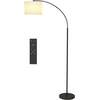 Image de HOMCOM Lampadaire avec télécommande abat-jour réglable 11 température de couleurs et 11 niveaux de luminosité minuterie noir