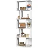 Image de HOMCOM Bibliothèque à 5 niveaux, meuble de rangement en forme de S avec étagères, 60 x 24 x 184,5 cm, blanc