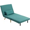 Image de HOMCOM Fauteuil convertible 1 place canapé-lit clic-clac 4 en 1 avec dossier réglable en 5 positions, oreiller inclus, vert