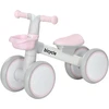 Image de AIYAPLAY Draisienne vélo Enfant 4 roues selle réglable, guidon ergonomique alliage alu. PP, enfant 1 à 3 ans - Gris Blanc Rose