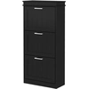 Image de HOMCOM Meuble à chaussures, armoire à chaussures 3 portes abattants 15 paires, étagères réglables, 54 x 24 x 117,5 cm, noir