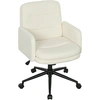 Image de HOMCOM Chaise de bureau, fauteuil de bureau pivotante avec hauteur réglable, fonction de bascule, 61,5 x 65 x 91-101 cm, crème