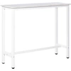 Image de HOMCOM Table de bar table haute de cuisine mange-debout 120 x 40 x 100 cm châssis piètement acier, plateau aspect marbre blanc