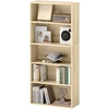 Image de HOMCOM Bibliothèque étagère de rangement 5 niveaux avec étagères réglables pour salon, chambre, bureau, 60x24x133,5cm, naturel