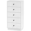 Image de HOMCOM Commode 5 tiroirs, meuble de rangement haut et étroit, style moderne pour chambre à coucher, salon - 47x29x95cm, blanc