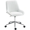 Image de HOMCOM Fauteuil de bureau sans accoudoirs, chaise de bureau avec hauteur réglable, 52x58x80-90cm, blanc