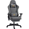 Image de HOMCOM Chaise gaming ergonomique, fauteuil gamer avec accoudoirs 3D, dossier inclinable, hauteur réglable, 72x76x132cm, gris