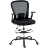 Image de HOMCOM Fauteuil de bureau ergonomique, régalable, avec roulettes, bureau, confort bureau en tissu, polyester, plastique noir incl. Aosom France