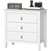 Image de HOMCOM Commode 3 tiroirs meuble de rangement style contemporain avec poignées en polyuréthane, 80 x 40 x 78,5 cm, blanc